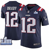Nike Patriots 12 Tom Brady Navy 2019 Super Bowl LIII Color Rush Limited Jersey,baseball caps,new era cap wholesale,wholesale hats